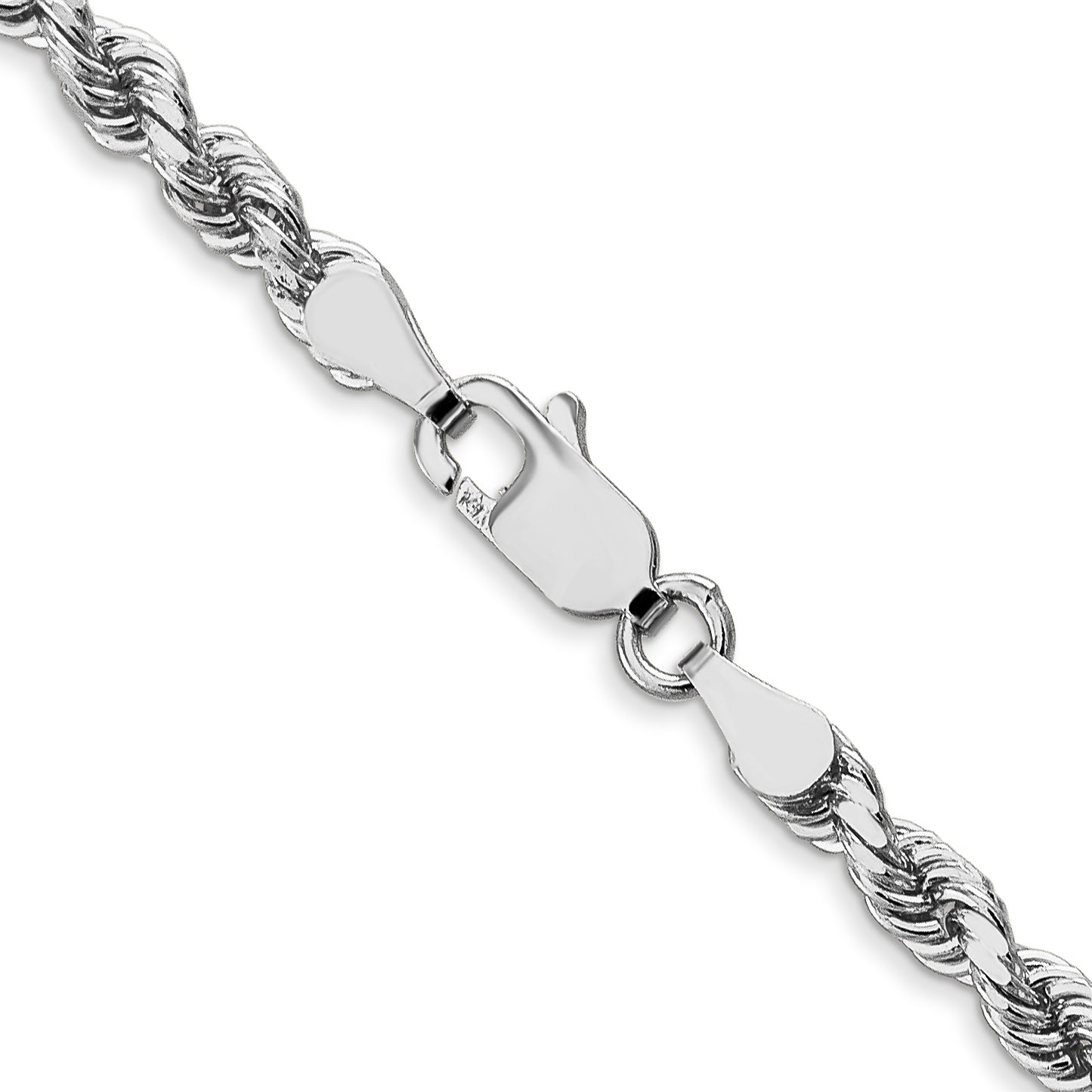 4.0mm 14K White Gold Diamond-Cut Rope Chain - Sophia Jewelers