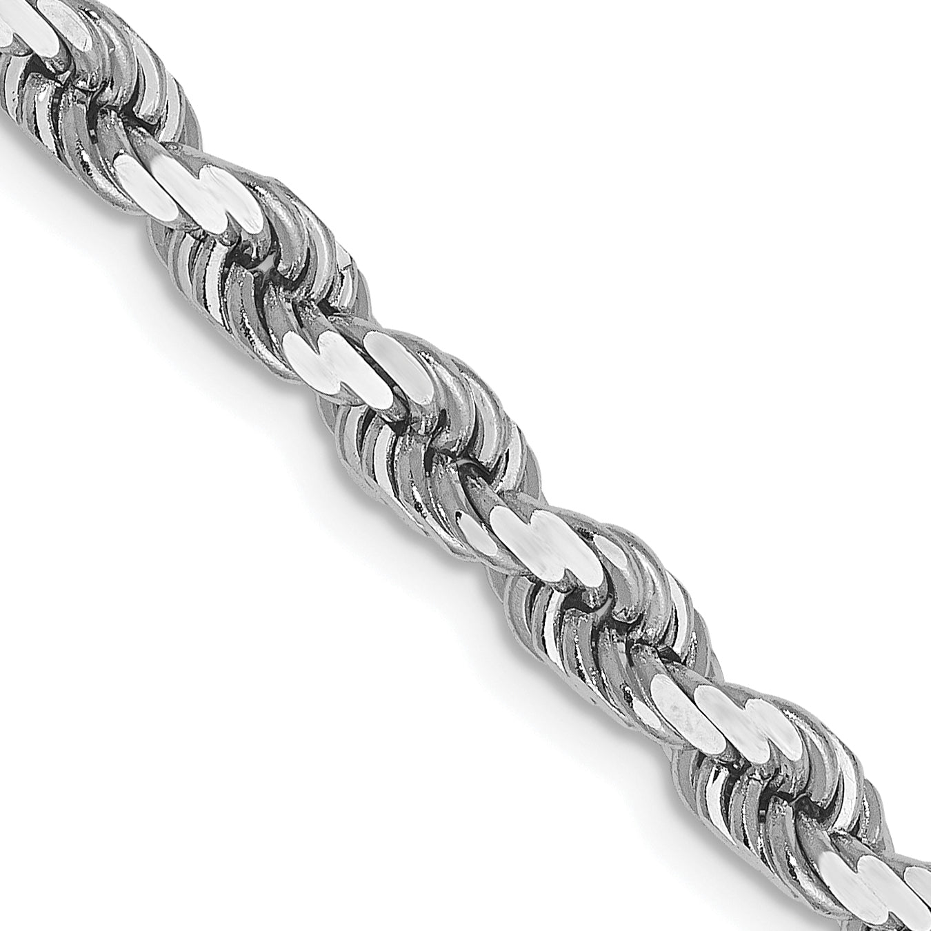 4.0mm 14K White Gold Diamond-Cut Rope Chain - Sophia Jewelers