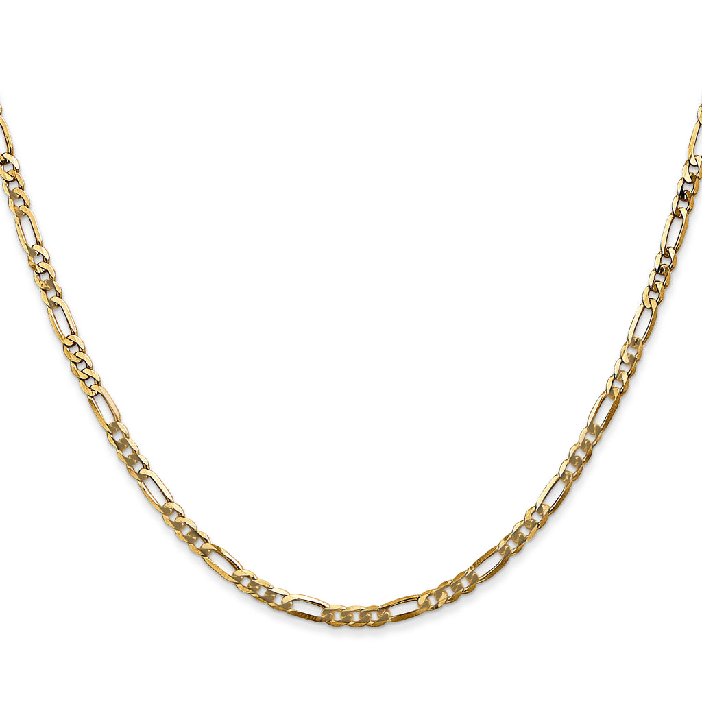 2.75mm 14K Yellow Gold Figaro Chain - Sophia Jewelers
