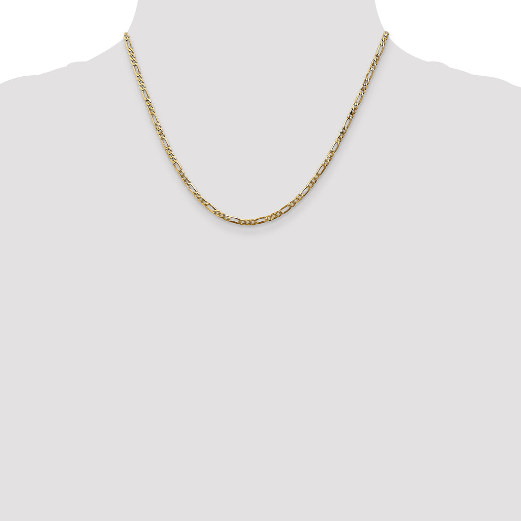 2.75mm 14K Yellow Gold Figaro Chain - Sophia Jewelers