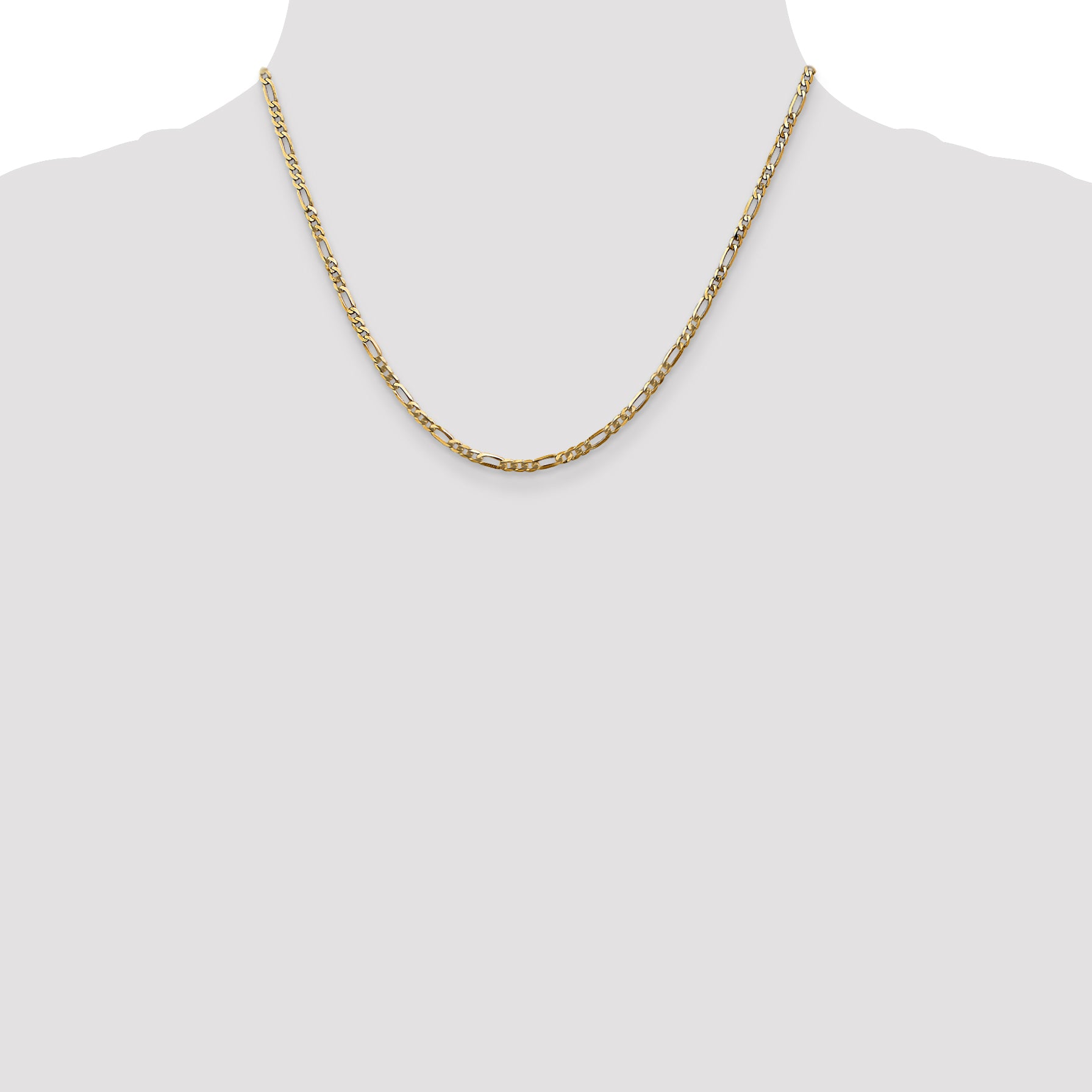 2.75mm 14K Yellow Gold Figaro Chain - Sophia Jewelers
