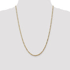 14K Yellow Gold Solid Figaro Chain Necklace 2.75mm