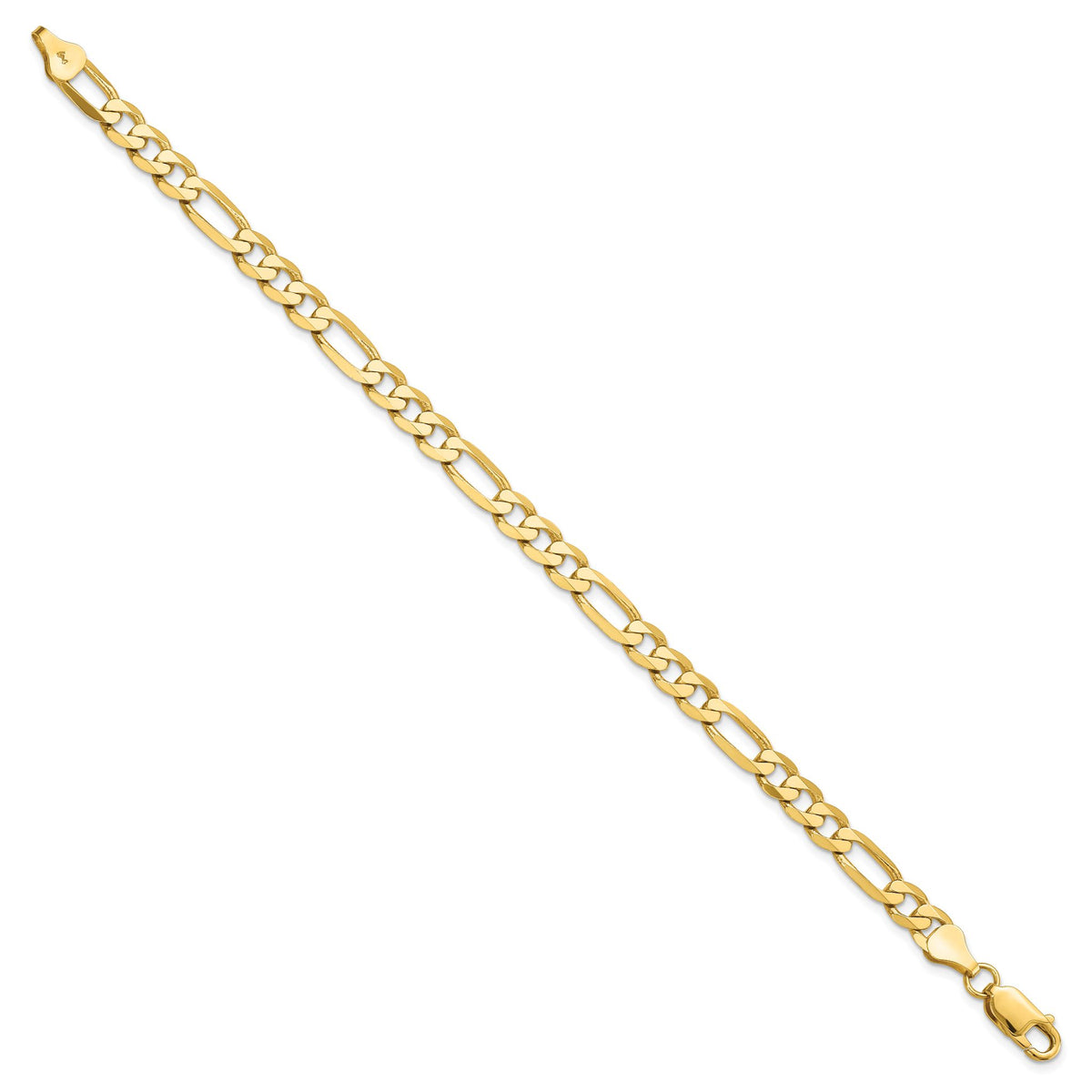 Flat Figaro Chain in 14K Yellow Gold, Bracelet to Necklace Lengths, 6mm - Sophia Jewelers