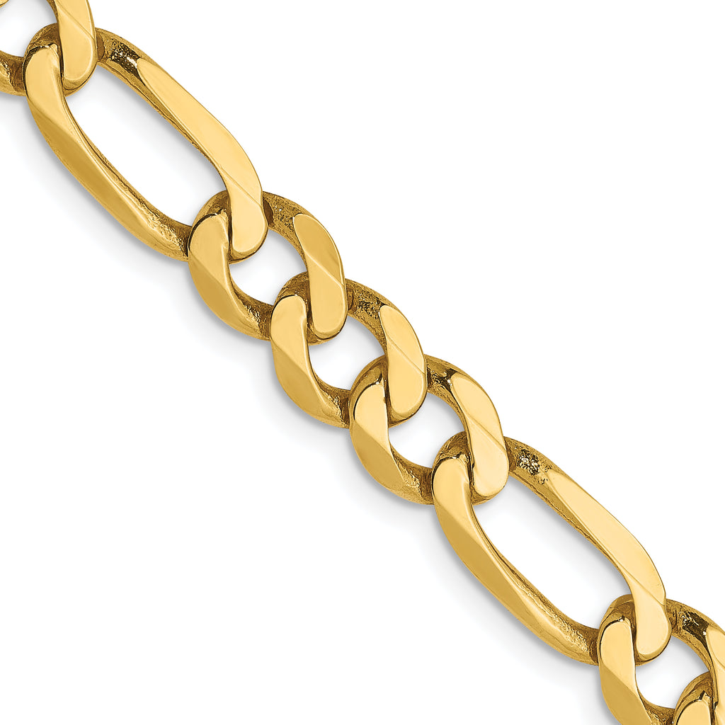 14K Yellow Gold Solid Figaro Chain Necklace 6mm