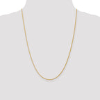 14K Yellow Gold Solid Diamond-Cut Wheat Chain Necklace 1.3mm