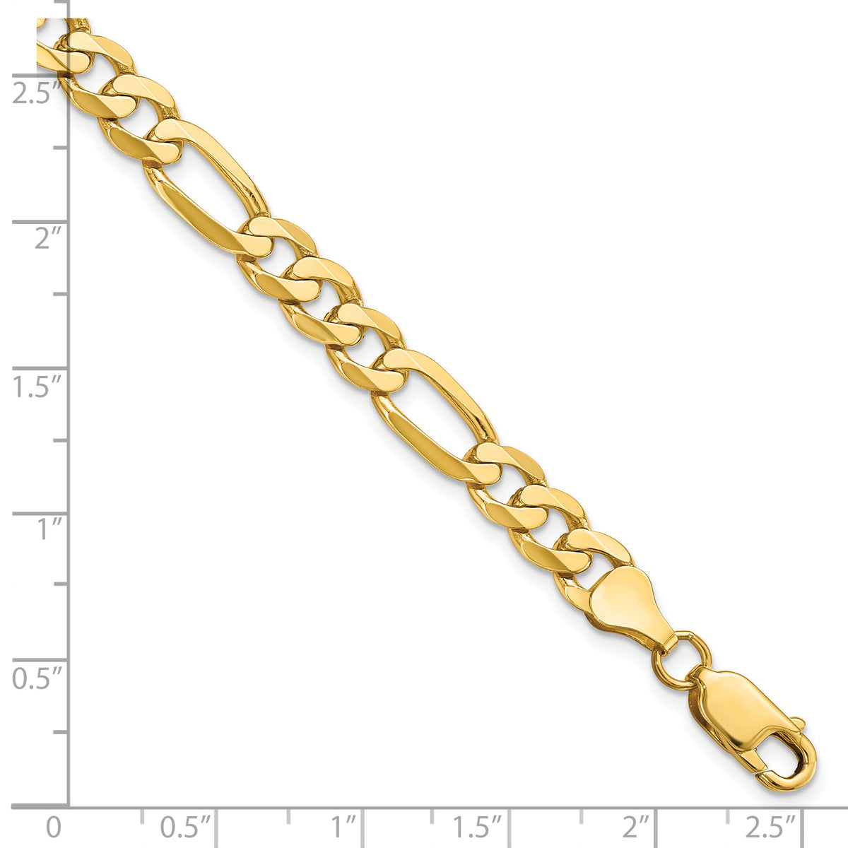 Figaro Chain in 14K Yellow Gold, Bracelet to Necklace Lengths, 7mm - Sophia Jewelers