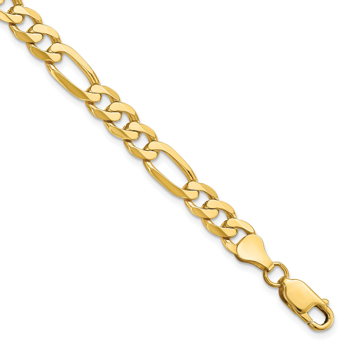 Figaro Chain in 14K Yellow Gold, Bracelet to Necklace Lengths, 7mm - Sophia Jewelers