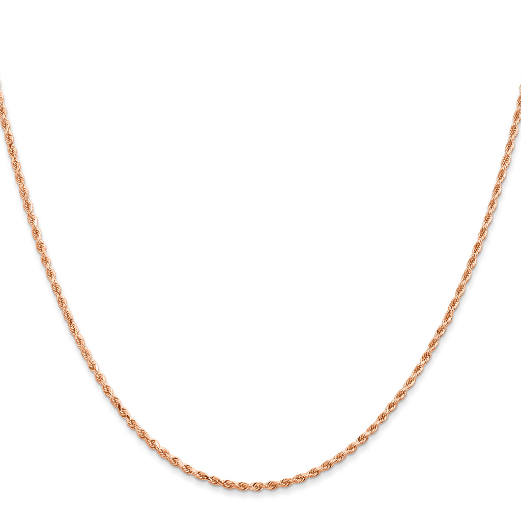 1.5mm 14K Rose Gold Diamond-Cut Rope Chain - Sophia Jewelers