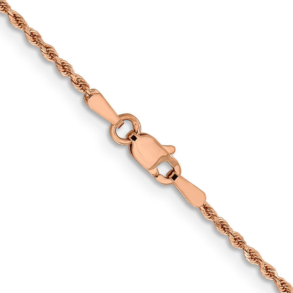 1.5mm 14K Rose Gold Diamond-Cut Rope Chain - Sophia Jewelers