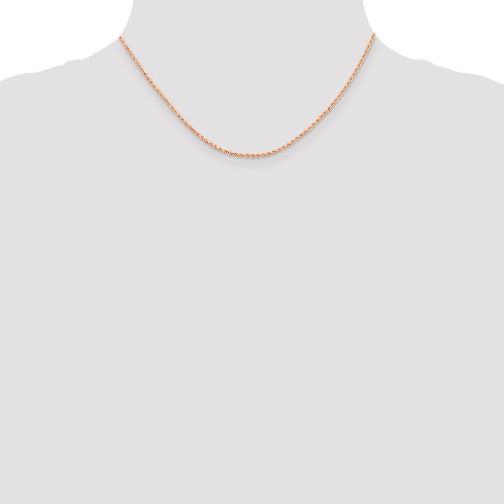1.5mm 14K Rose Gold Diamond-Cut Rope Chain - Sophia Jewelers