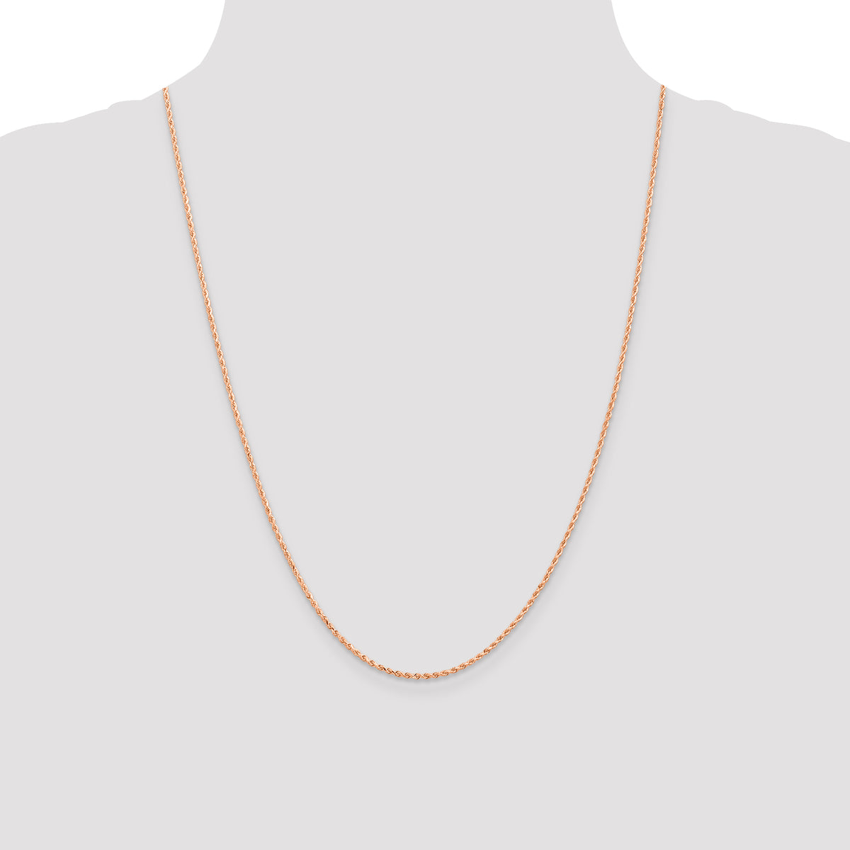 14K Rose Gold 1.5mm Diamond-Cut Rope Chain