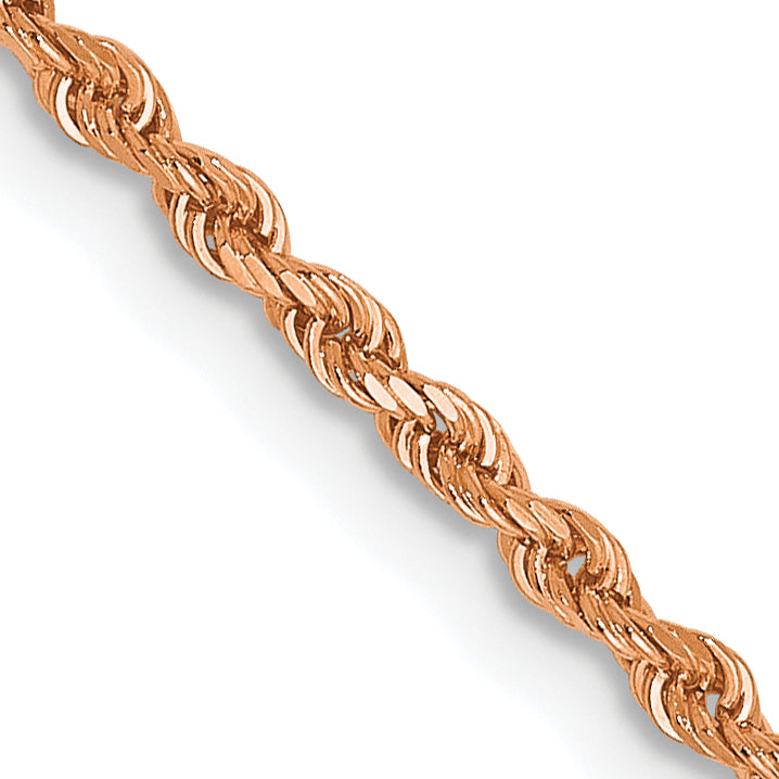 1.5mm 14K Rose Gold Diamond-Cut Rope Chain - Sophia Jewelers