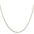 14K Yellow Gold Solid Box Chain Necklace 0.8mm