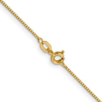 14K Yellow Gold Solid Box Chain Necklace 0.8mm