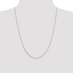 14K Yellow Gold Solid Box Chain Necklace 0.8mm