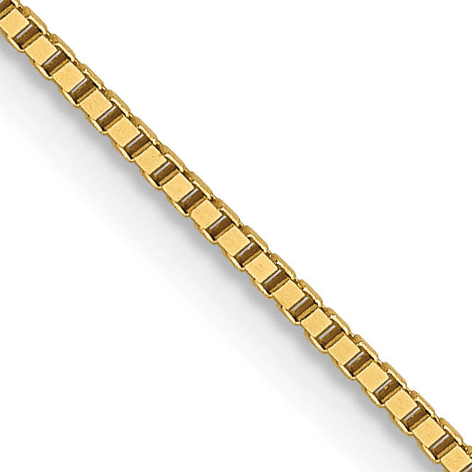 14K Yellow Gold Solid Box Chain Necklace 0.8mm Main image