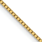 14K Yellow Gold Solid Box Chain Necklace 0.8mm