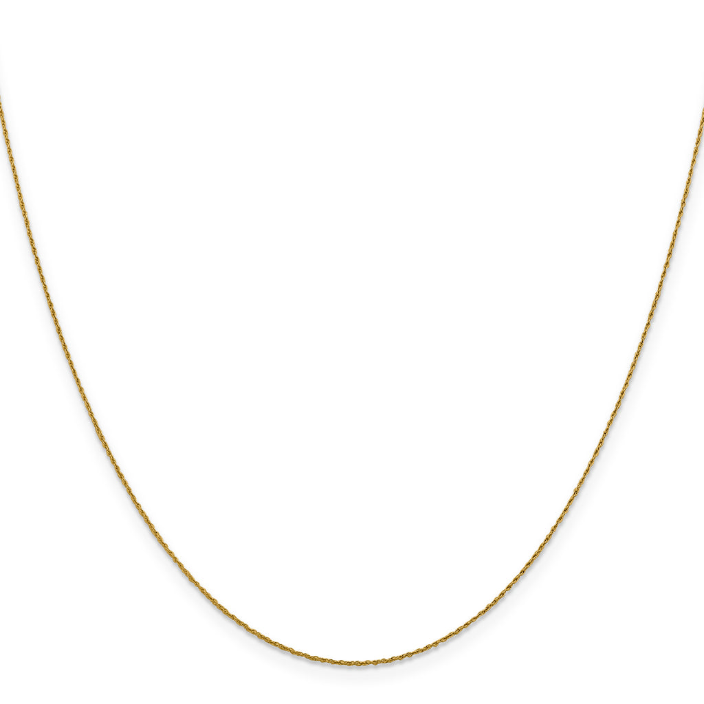 14K Yellow Gold Solid Rope Chain Necklace 0.8mm