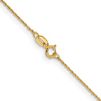 14K Yellow Gold Solid Rope Chain Necklace 0.8mm