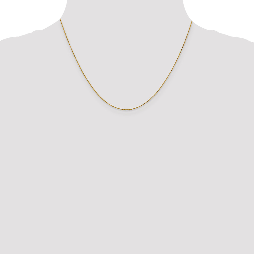 14K .8mm Loose Rope Chain Spring Ring Clasp