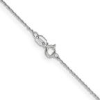 0.8mm 14K White Gold Loose Rope Chain - Sophia Jewelers