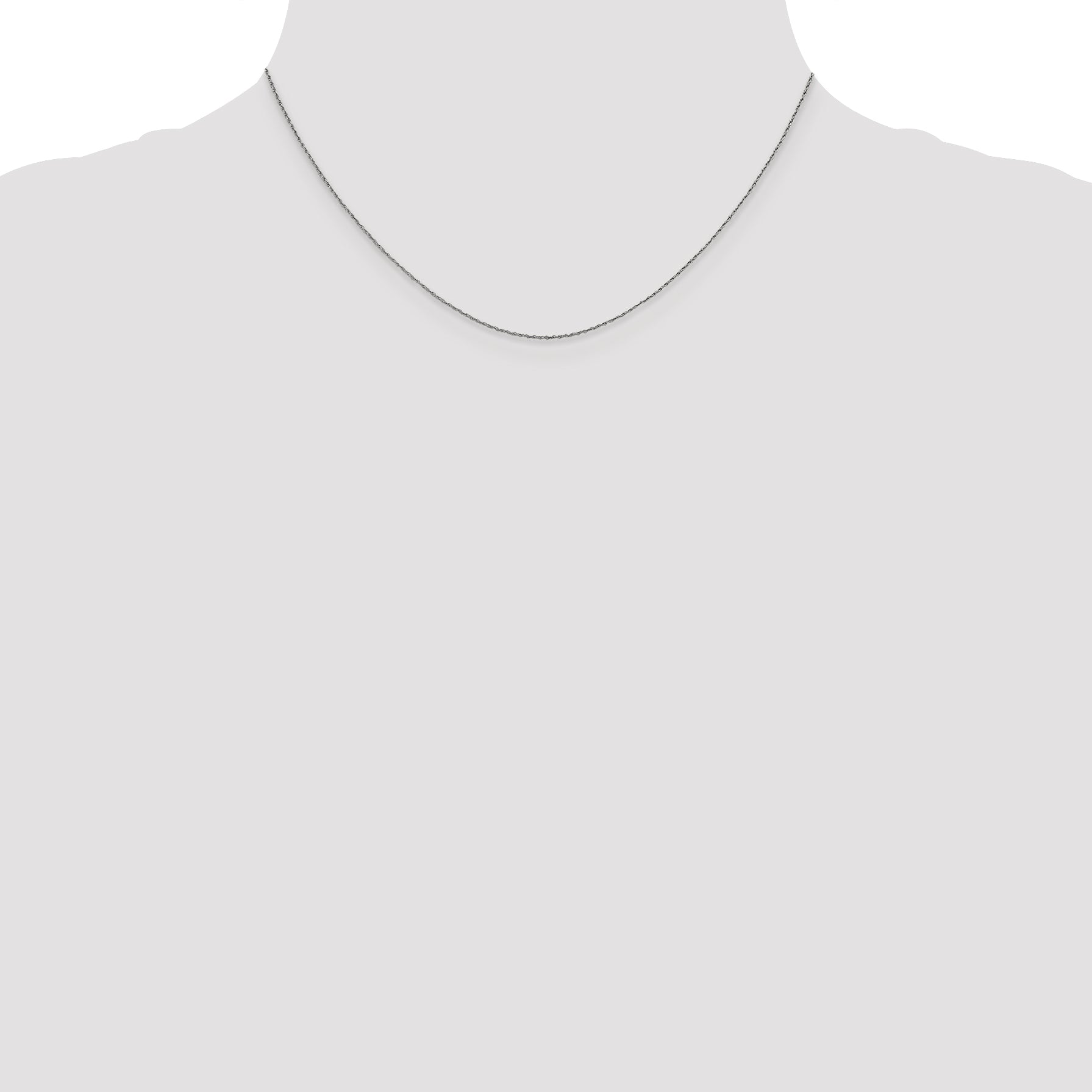 0.8mm 14K White Gold Loose Rope Chain - Sophia Jewelers