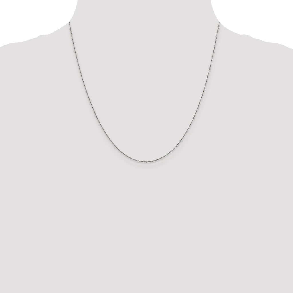 14K White Gold .8mm Loose Rope Chain