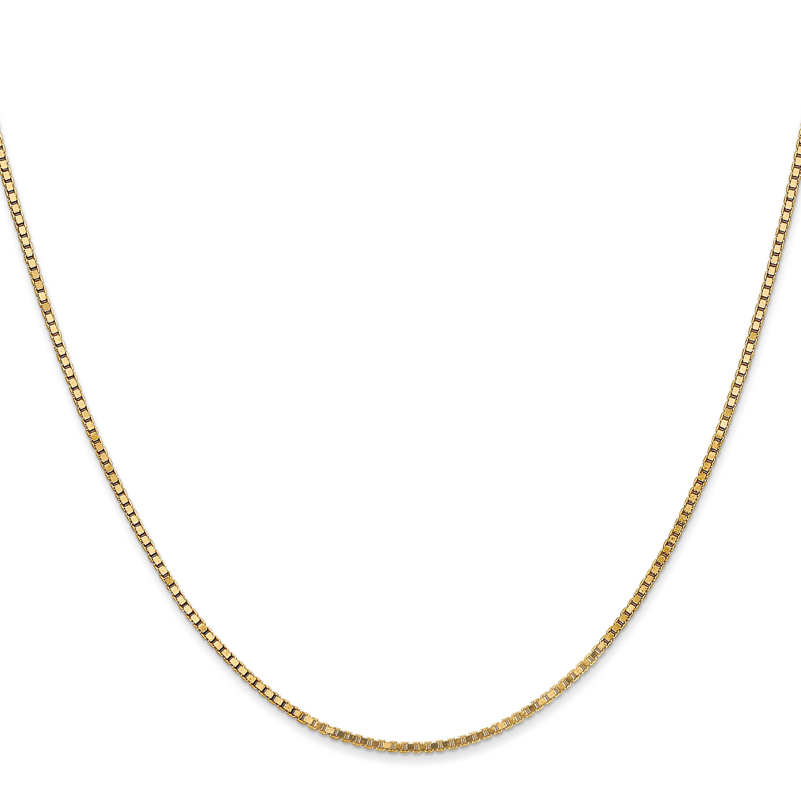 14K Yellow Gold Solid Box Chain Necklace 1.3mm Secondary image