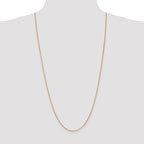 14K Yellow Gold Solid Box Chain Necklace 1.3mm