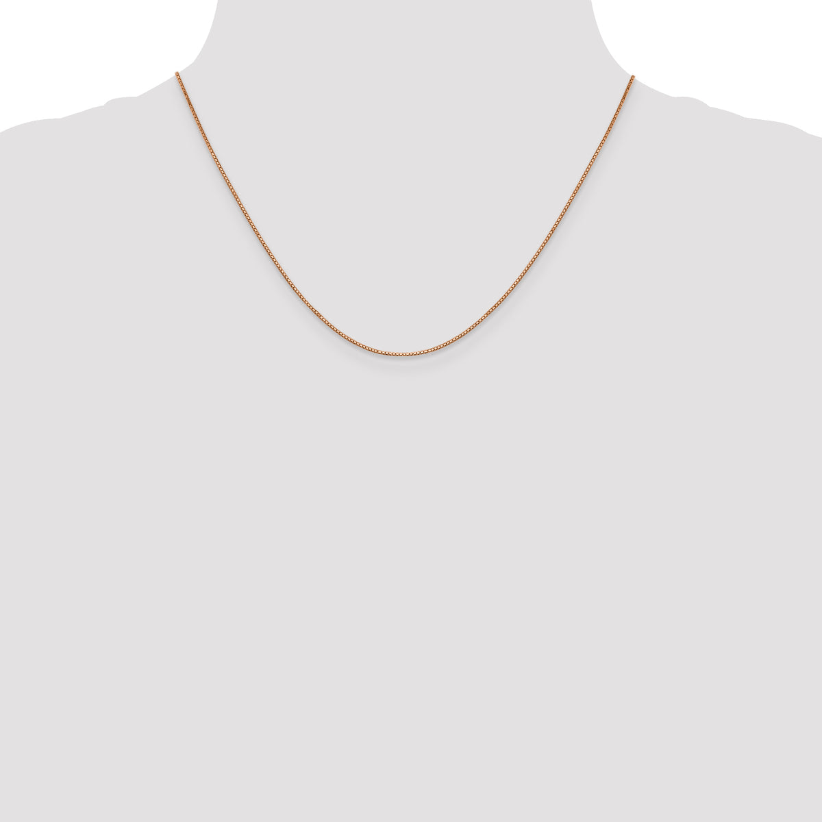 Box Chain in 14K Rose Gold, 0.8mm - Sophia Jewelers