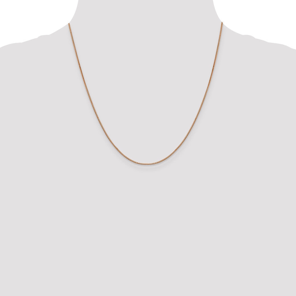 Box Chain in 14K Rose Gold, 0.8mm - Sophia Jewelers