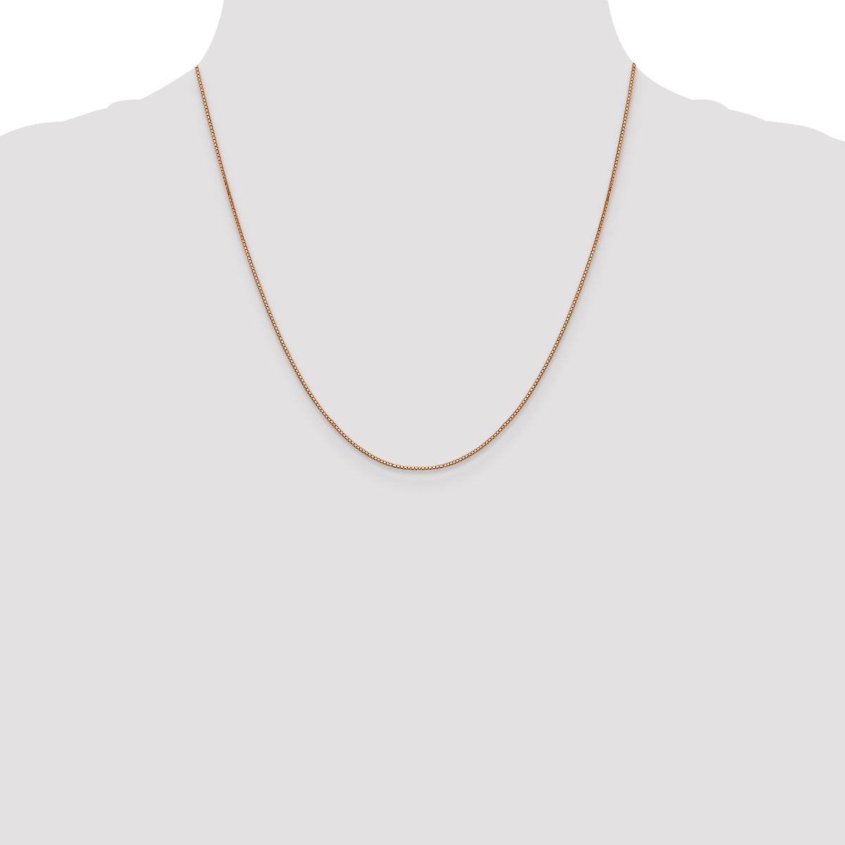 Box Chain in 14K Rose Gold, 0.8mm - Sophia Jewelers