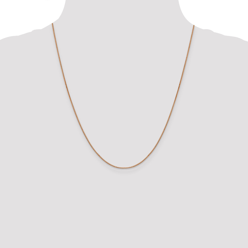 Box Chain in 14K Rose Gold, 0.8mm - Sophia Jewelers
