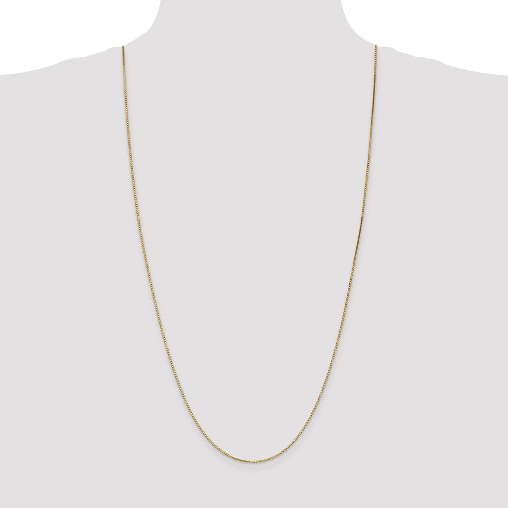 14K Yellow Gold Solid Box Chain Necklace 1.2mm