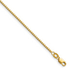 14K Yellow Gold Solid Box Chain Necklace 1.2mm