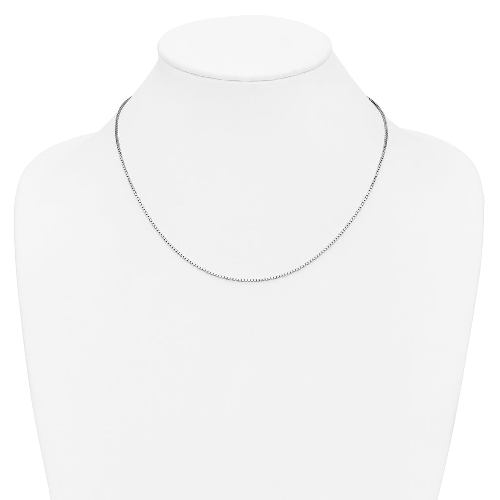 1.2mm 14K White Gold Box Chain - Sophia Jewelers