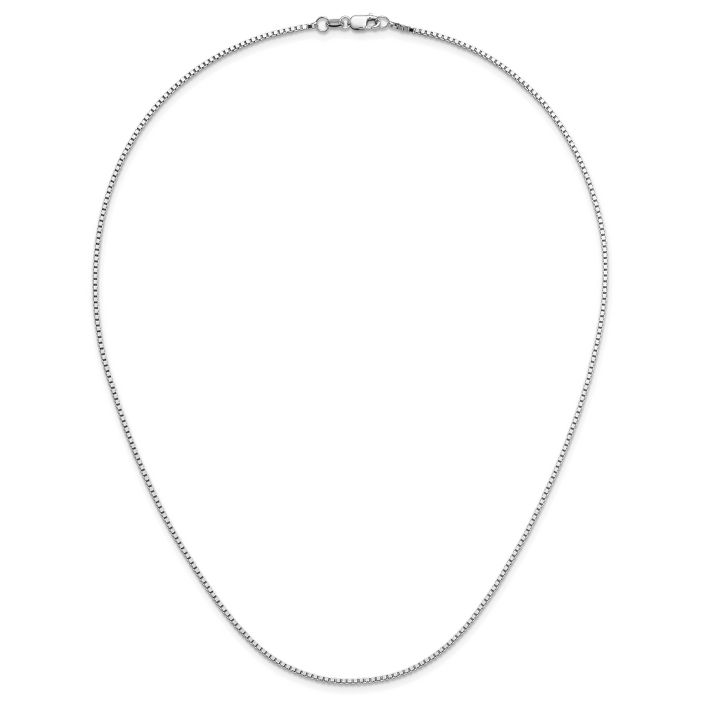 1.2mm 14K White Gold Box Chain - Sophia Jewelers