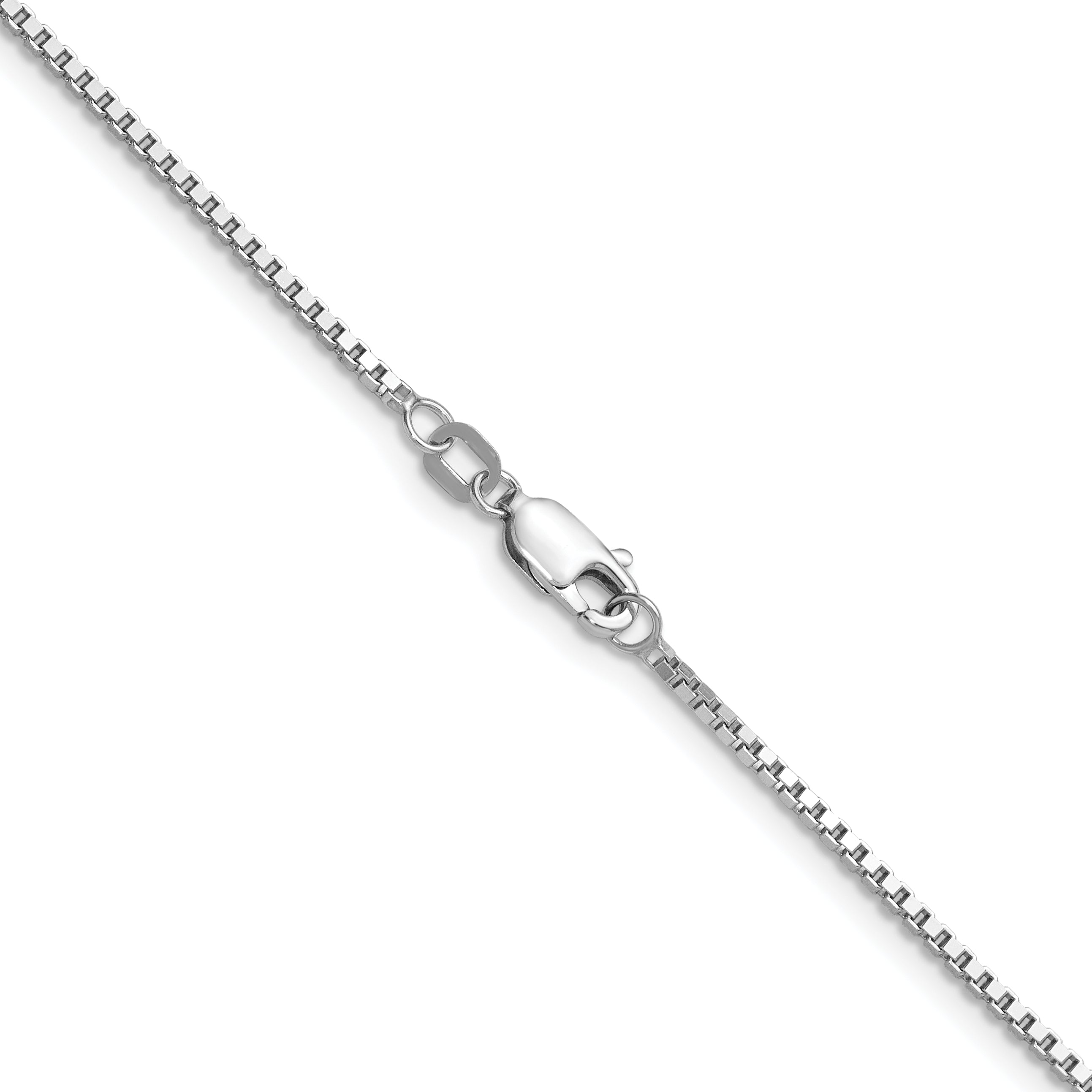 1.3mm 14K White Gold Box Chain - Sophia Jewelers