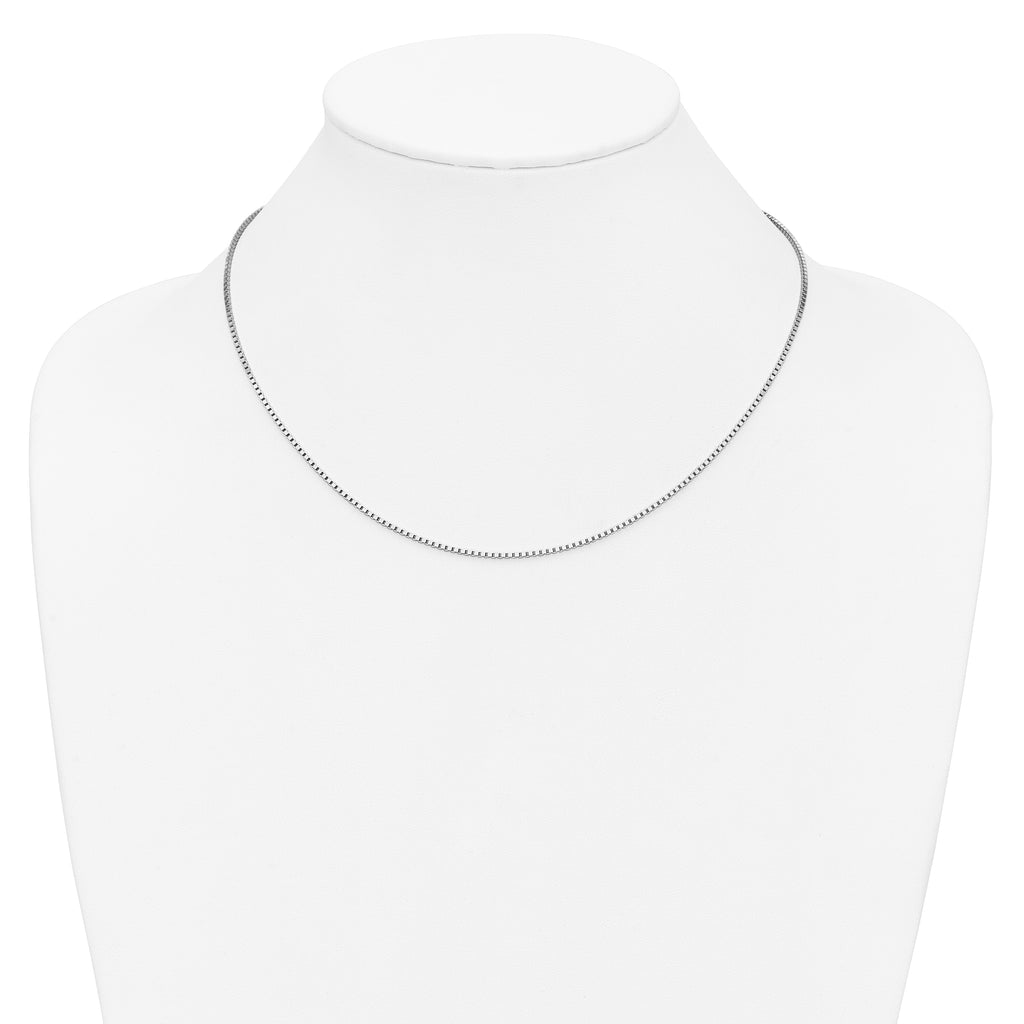 1.3mm 14K White Gold Box Chain - Sophia Jewelers