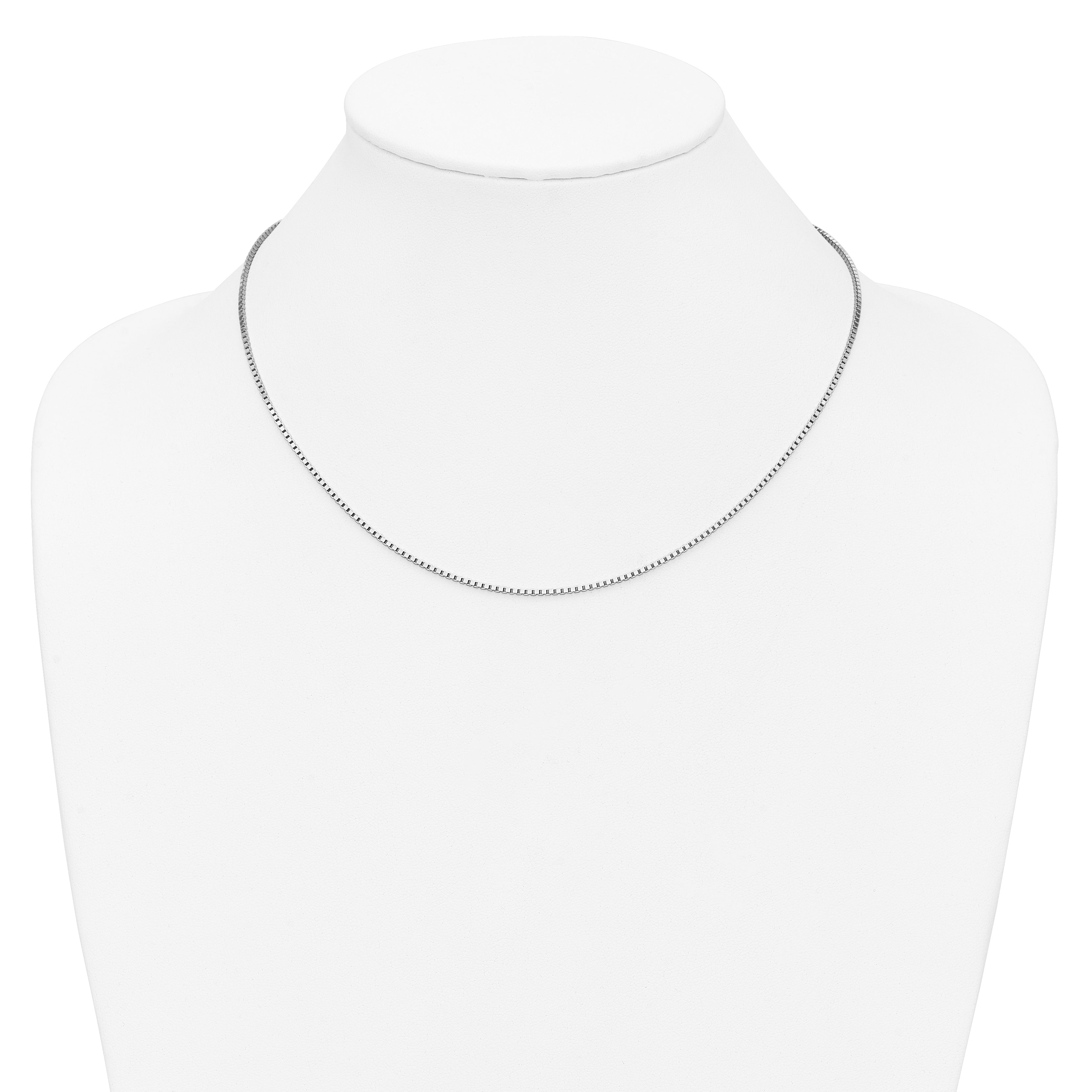 1.3mm 14K White Gold Box Chain - Sophia Jewelers