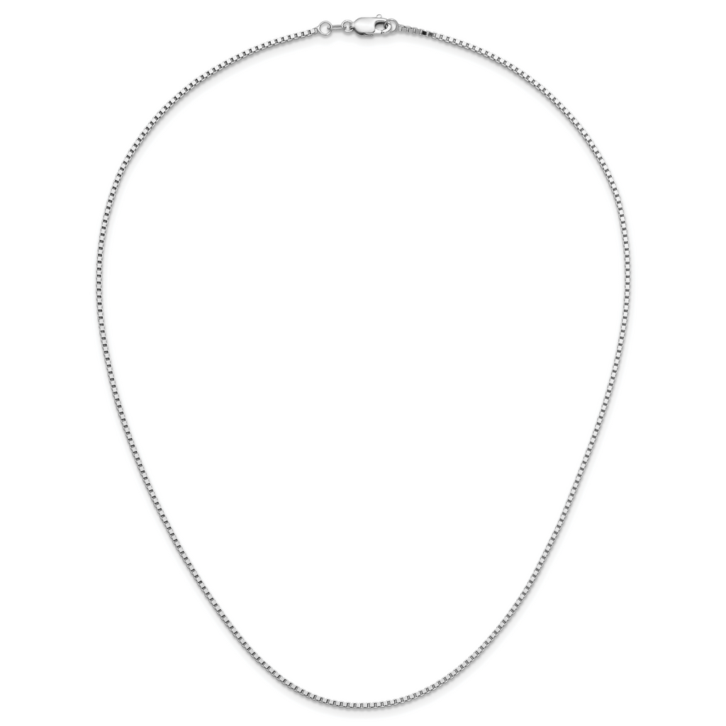 1.3mm 14K White Gold Box Chain - Sophia Jewelers