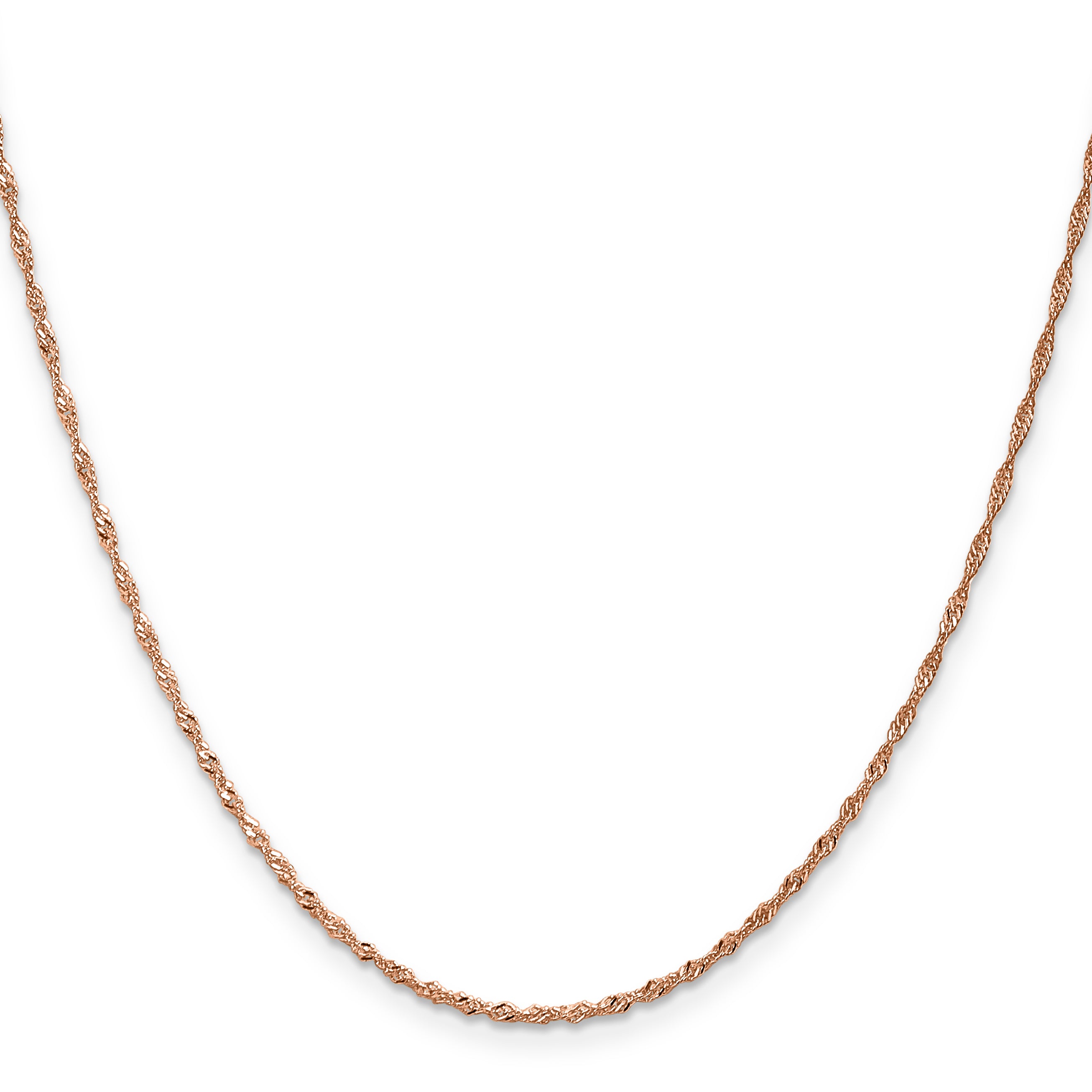 1.0mm 14K Rose Gold Singapore Chain - Sophia Jewelers