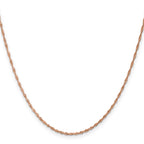 14K Rose Gold Solid Singapore Chain Necklace 1mm
