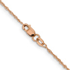 14K Rose Gold Solid Singapore Chain Necklace 1mm