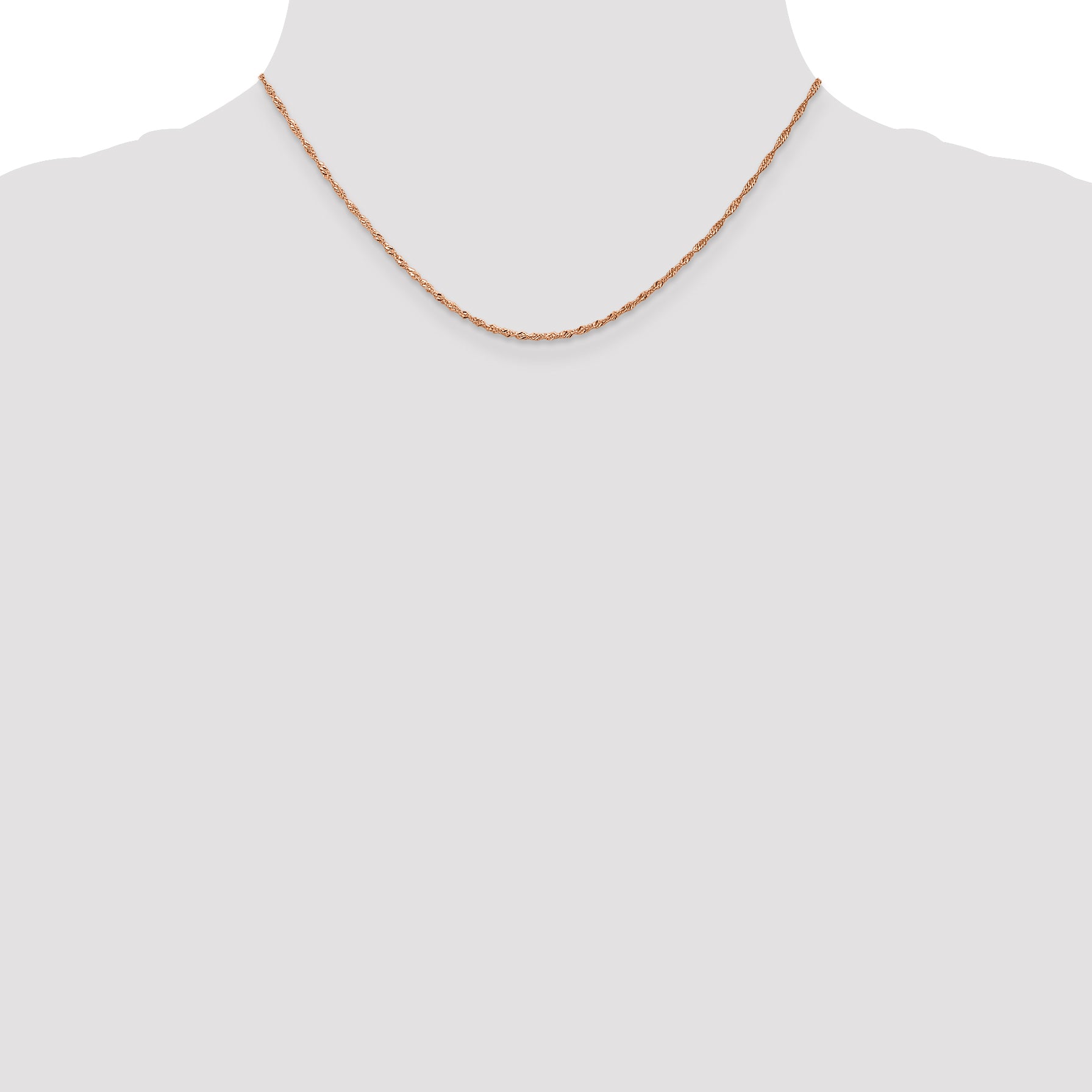 1.0mm 14K Rose Gold Singapore Chain - Sophia Jewelers