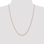 14K Rose Gold Solid Singapore Chain Necklace 1mm