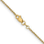14K Yellow Gold Solid Cable Chain Necklace 1.4mm