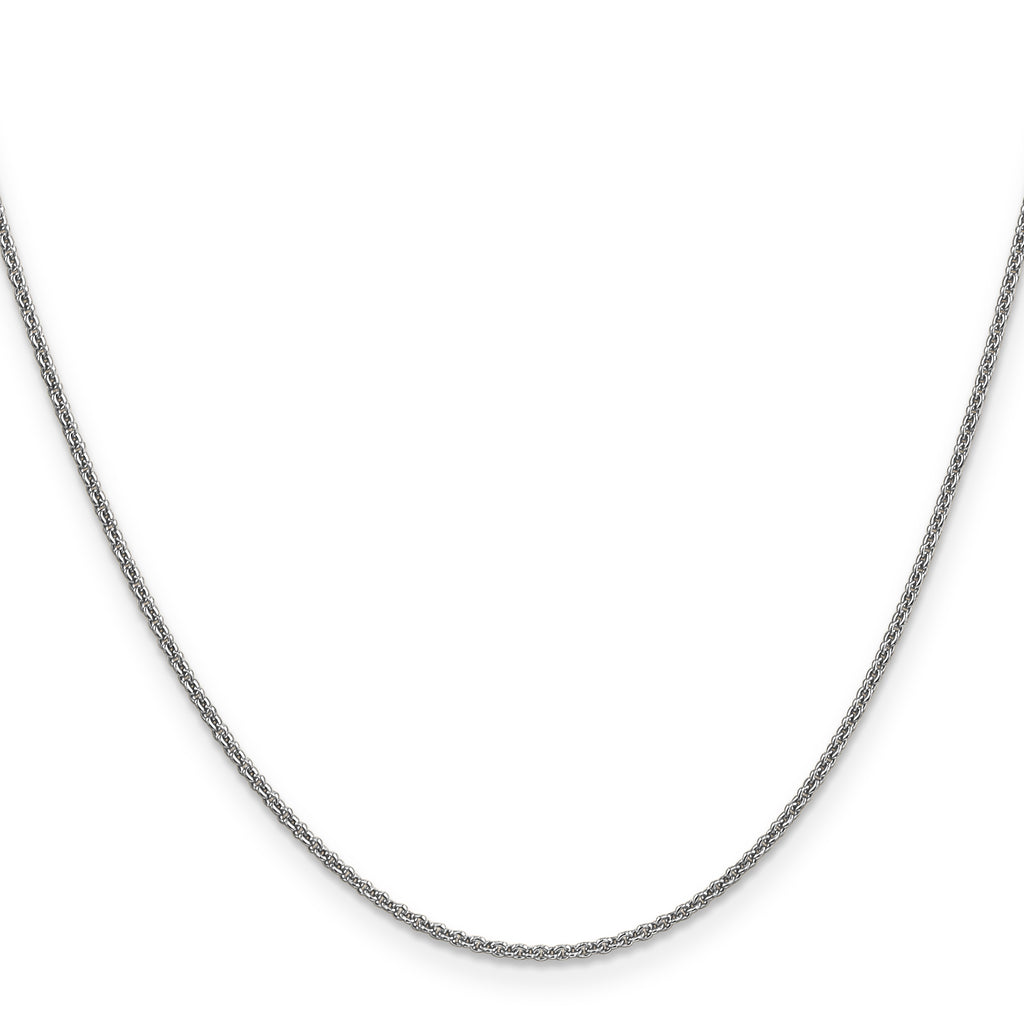 14K White Gold Solid Cable Chain Necklace 1.4mm