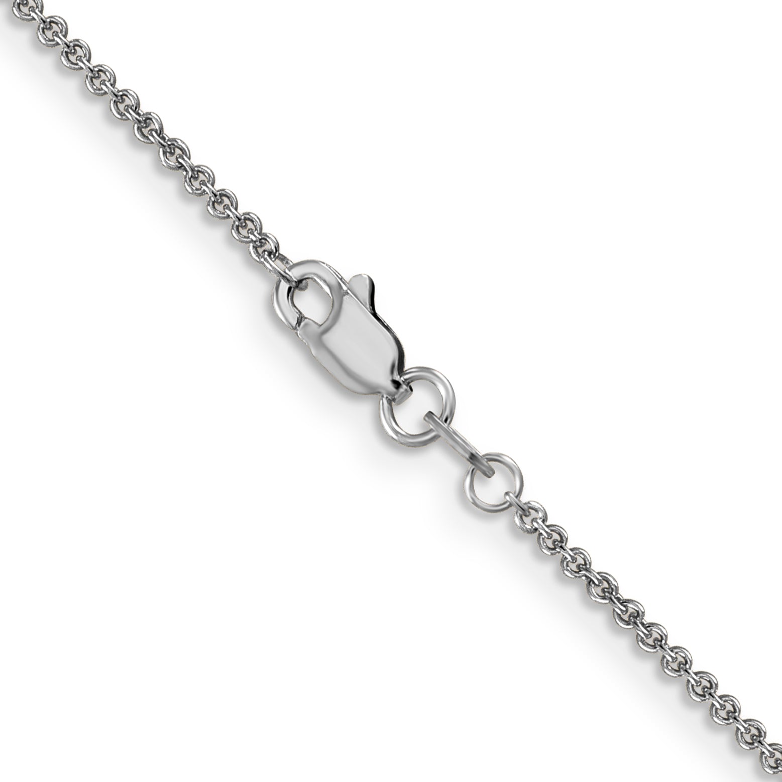 14K White Gold Solid Cable Chain Necklace 1.4mm