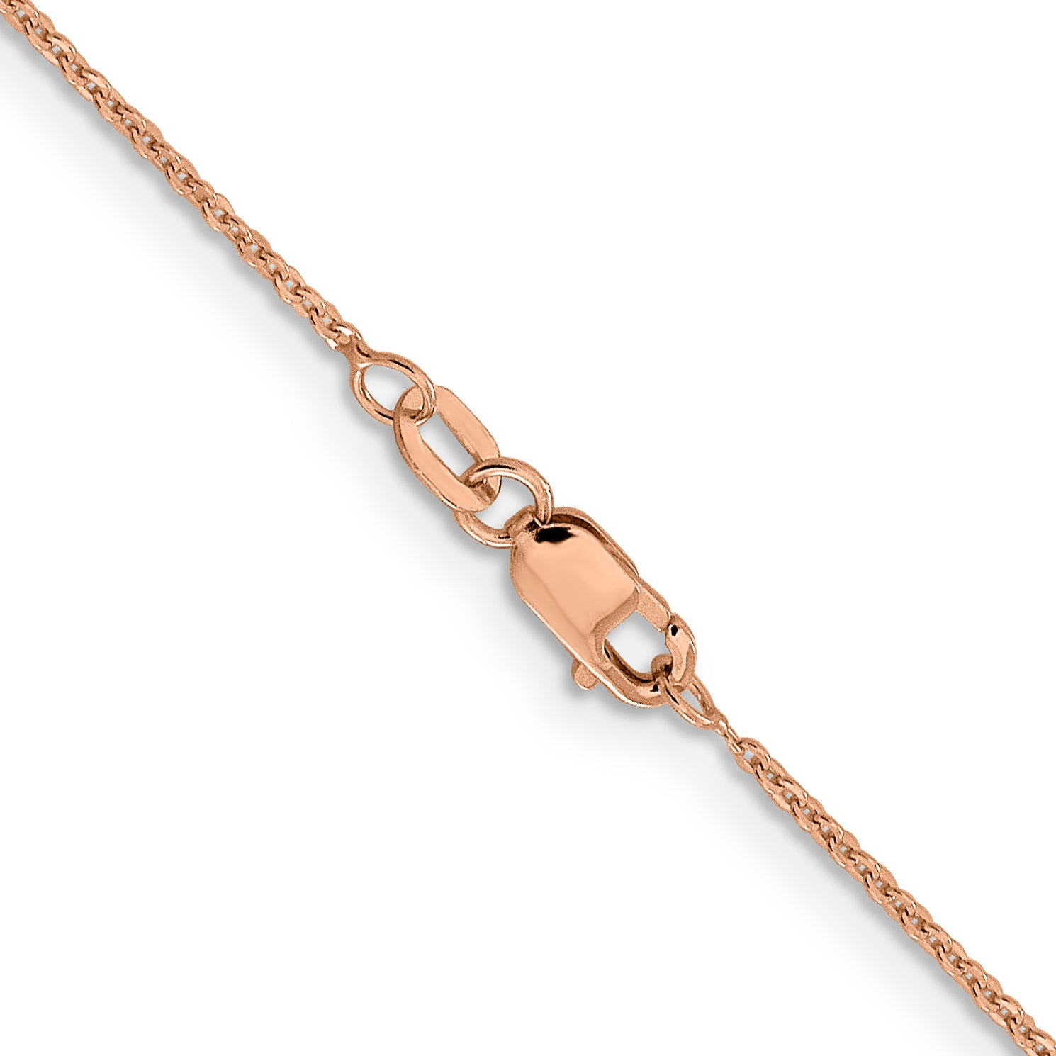 14K Rose Gold Solid Cable Chain Necklace 1.1mm Secondary image